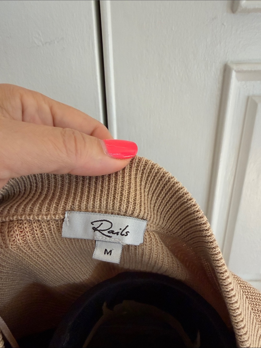 Rails Beige Three-Button Crewneck Sweater - Picture 3 of 3